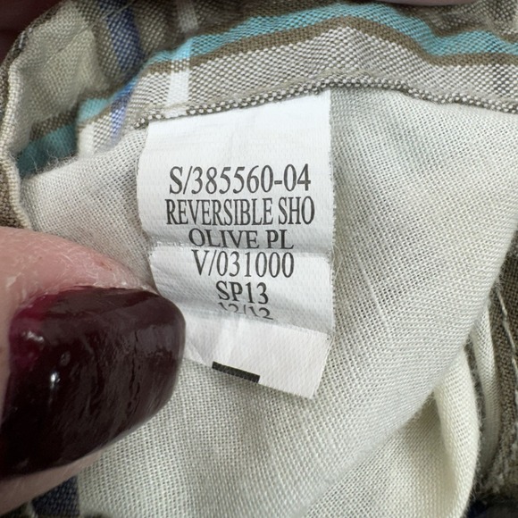 Vintage Reversible Shorts Mens 34 Blue/Green Plaid V/031000 Streetwear‎ Preppy - Picture 9 of 10